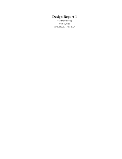 First page of Design Report 1