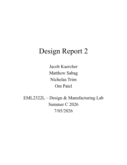 First page of Design Report 2