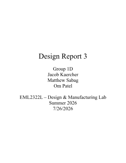 First page of Design Report 3